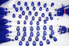 画像をギャラリービューアに読み込む, （M/L)ラピスラズリ　マイクロカット　ファセット　ペアシェイプ　6pc
