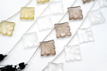 画像をギャラリービューアに読み込む, （No.1-4）リーフ　カービング　ビアクォーツ　水晶　スモーキークォーツ　彫り
