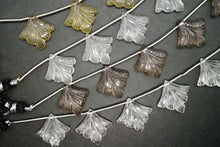 画像をギャラリービューアに読み込む, （No.1-4）リーフ　カービング　ビアクォーツ　水晶　スモーキークォーツ　彫り

