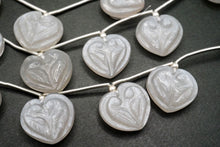 画像をギャラリービューアに読み込む, （No.1-2）ハート　フクロウ　カービング　ビアクォーツ　ムーンストーン　彫り
