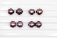 画像をギャラリービューアに読み込む, 有核　淡水パール　天然色　パープル　玉虫色　ペアルース　無穴　セミラウンド
