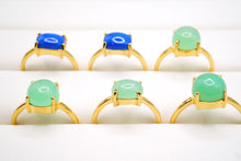 画像をギャラリービューアに読み込む, （#16-24）宝石質　シルバー925　リング　クリソプレーズ　セルレアイト　金メッキ　ヴェルメイユ
