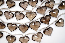 画像をギャラリービューアに読み込む, スモーキークォーツ　ハートシェイプ　チェッカーカット　フェイス穴
