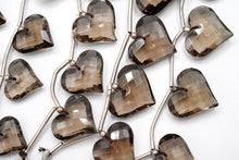 画像をギャラリービューアに読み込む, スモーキークォーツ　ハートシェイプ　チェッカーカット　フェイス穴
