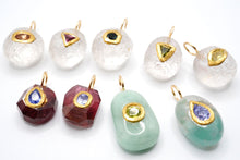 画像をギャラリービューアに読み込む, （#50-58）　ジェムストーン　K24　インレー　ペンダントトップ　24金
