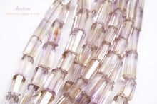 Load image into Gallery viewer, (17-19 grains per row) Fine Ametrine Faceted Cylinder/Tube Cut Beads
