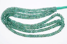 画像をギャラリービューアに読み込む, （半連/1連）グリーンカイヤナイト　40cm　ファセットロンデル　ボタンカット
