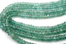 画像をギャラリービューアに読み込む, （半連/1連）グリーンカイヤナイト　40cm　ファセットロンデル　ボタンカット
