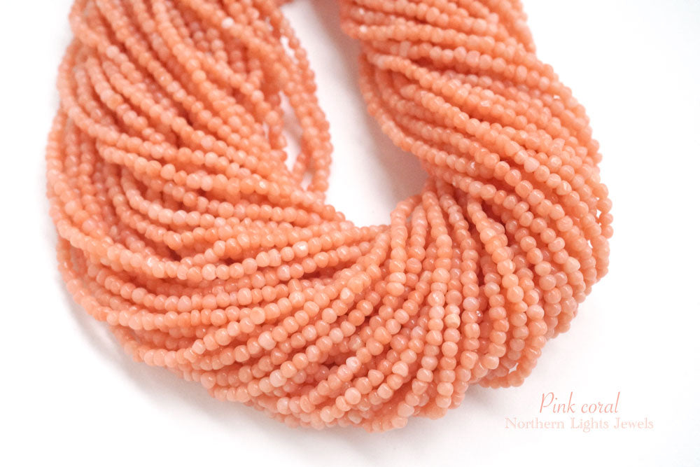 (1 strand 39cm) Natural Pink Coral Yatara Beads [Thin] 4-8.5×1.5-2mm Coral