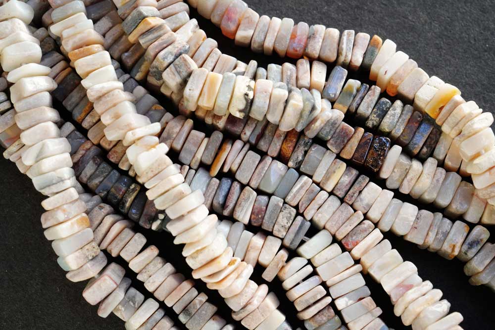 (210 grains per row) Australian Opal Heishi Beads/Square Rondelle