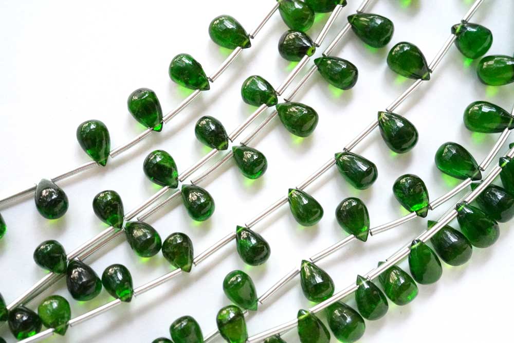 (Half Strand/Single Strand) Rare Stone Chrome Diopside Chip Sazare