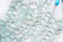 Load image into Gallery viewer, (6/7 beads per row) [Dark color] Gem quality large aquamarine pear shape cut beads
