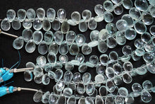 Load image into Gallery viewer, (6/7 beads per row) [Dark color] Gem quality large aquamarine pear shape cut beads
