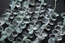 Load image into Gallery viewer, (6/7 beads per row) [Dark color] Gem quality large aquamarine pear shape cut beads
