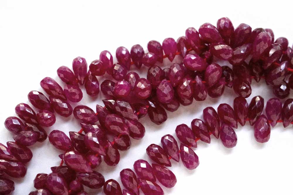 (No.1-5) High Quality Longido Unheated Ruby Plain Pear Shape