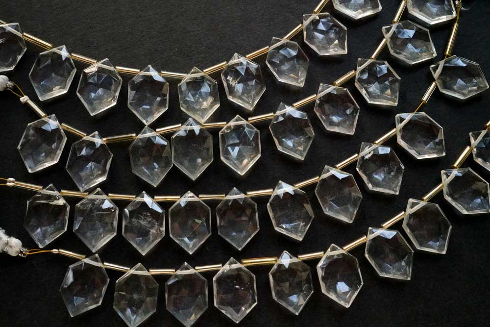 (17-18 grains per row) Himalayan Ice Crystal Faceted Fancy Cut