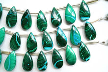 Load image into Gallery viewer, (1 row 18 cm 32 grains) High quality large malachite smooth rondel 7-10.5 x 5.8 mm
