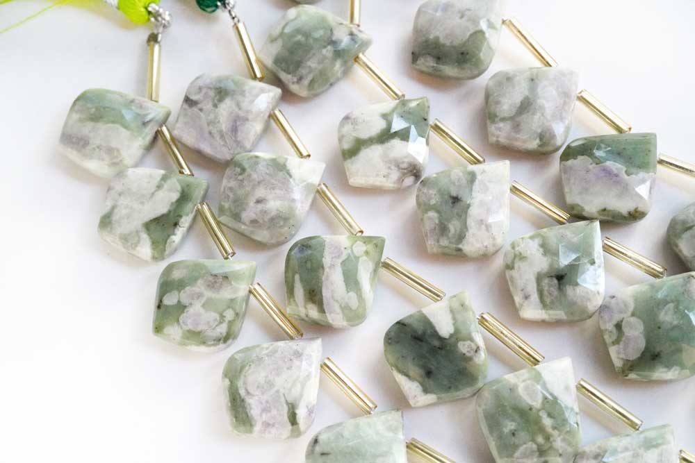 【ꫛꫀꪝ】#797　K16GP　グリーンバンデットアゲート　リーフ ꫛꫀꪝ】#797 K16GP グリーンバンデットアゲート リーフ