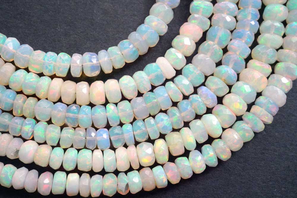 (S/M/L, 1 Strand) Fine Ethiopian Precious Opal Brown Smooth Rondelle