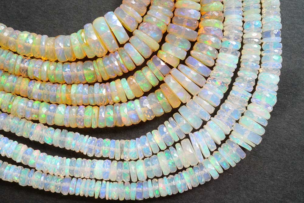 (S/M/L, 1 Strand) Fine Ethiopian Precious Opal Brown Smooth Rondelle