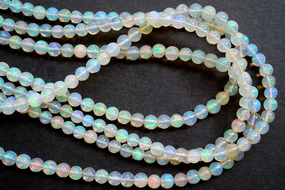 (S/M/L, 1 Strand) Fine Ethiopian Precious Opal Brown Smooth Rondelle