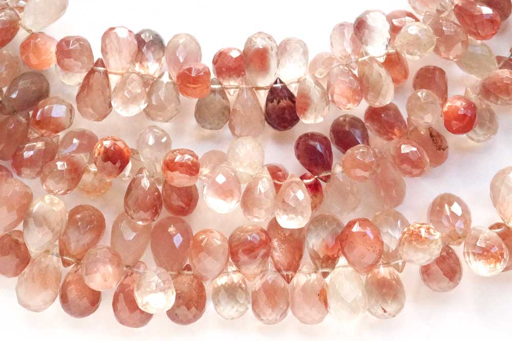 (19-22 grains per row) Fine Oregon Sunstone Rough Drop Beads