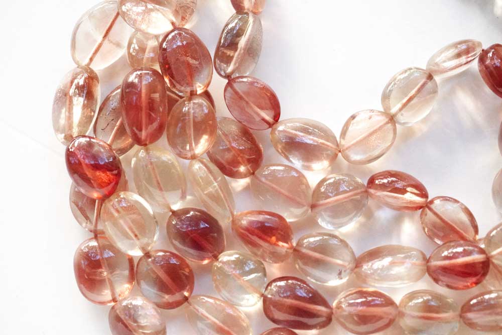 (19-22 grains per row) Fine Oregon Sunstone Rough Drop Beads