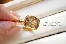 画像をギャラリービューアに読み込む, （No.51-57）宝石質　フェルスパー　サンストーン　ルース　銀製フレーム（K18gp)　リング　指輪
