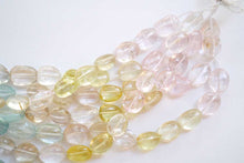 Load image into Gallery viewer, (6 beads per row) [Light color] Gem quality large aquamarine pear shape cut beads
