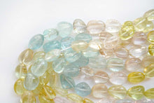 Load image into Gallery viewer, (6 beads per row) [Light color] Gem quality large aquamarine pear shape cut beads
