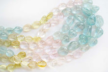 Load image into Gallery viewer, (6 beads per row) [Light color] Gem quality large aquamarine pear shape cut beads
