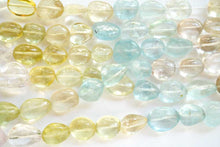 Load image into Gallery viewer, (6 beads per row) [Light color] Gem quality large aquamarine pear shape cut beads
