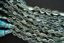 Load image into Gallery viewer, (6/7 beads per row) [Dark color] Gem quality large aquamarine pear shape cut beads
