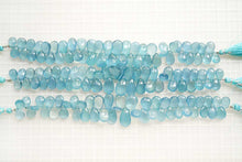 Load image into Gallery viewer, (6/7 beads per row) [Dark color] Gem quality large aquamarine pear shape cut beads
