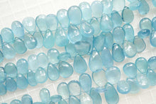 Load image into Gallery viewer, (6/7 beads per row) [Dark color] Gem quality large aquamarine pear shape cut beads
