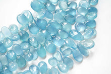 Load image into Gallery viewer, (6/7 beads per row) [Dark color] Gem quality large aquamarine pear shape cut beads
