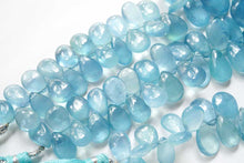 Load image into Gallery viewer, (6/7 beads per row) [Dark color] Gem quality large aquamarine pear shape cut beads
