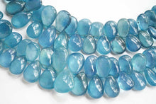 Load image into Gallery viewer, (6/7 beads per row) [Dark color] Gem quality large aquamarine pear shape cut beads
