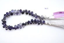 Load image into Gallery viewer, (30 grains per row) Fine Kyanite Smooth Drop Beads 7-10mm
