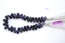 Load image into Gallery viewer, (30 grains per row) Fine Kyanite Smooth Drop Beads 7-10mm
