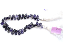 Load image into Gallery viewer, (30 grains per row) Fine Kyanite Smooth Drop Beads 7-10mm
