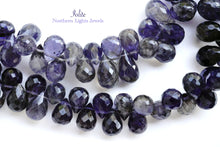 Load image into Gallery viewer, (30 grains per row) Fine Kyanite Smooth Drop Beads 7-10mm
