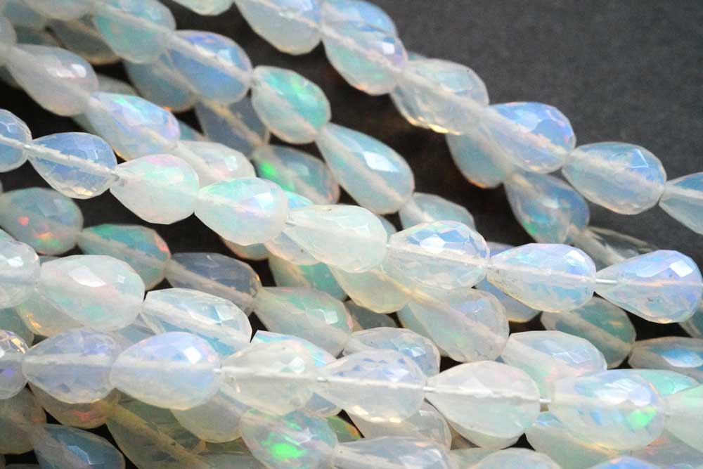 (2 colors, half strand/1 strand) High Quality Ethiopian Precious Opal Side Hole Teardrop