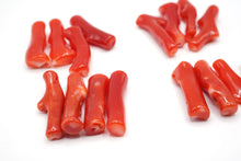 画像をギャラリービューアに読み込む, （4本セット）高知沖産　赤枝珊瑚　ペアルース　上部片穴　コーラル　珊瑚
