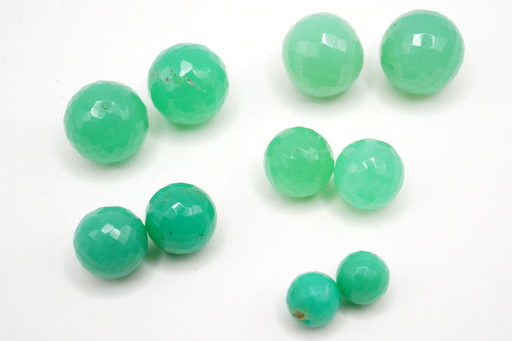 （5/7/8.5-10mm）マイクロカット　クリソプレーズ　カット入り丸玉