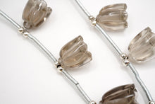 画像をギャラリービューアに読み込む, （2pc/1連）スモーキークォーツ　すずらん　フラワー　カービング
