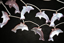 画像をギャラリービューアに読み込む, （2pc/1連）MOP　シェル　クリスタル　イルカ　ドルフィン　シェイプ　ピンククォーツァイト
