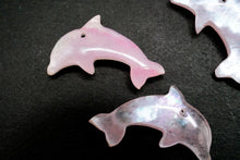 画像をギャラリービューアに読み込む, （2pc/1連）MOP　シェル　クリスタル　イルカ　ドルフィン　シェイプ　ピンククォーツァイト
