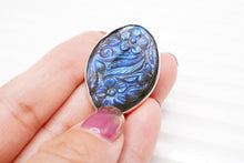 画像をギャラリービューアに読み込む, 8/20（#39-41）宝石質　プレナイト　ラブラドライト　銀製　ブローチ　銀製フレーム
