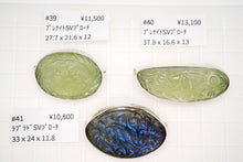画像をギャラリービューアに読み込む, 8/20（#39-41）宝石質　プレナイト　ラブラドライト　銀製　ブローチ　銀製フレーム
